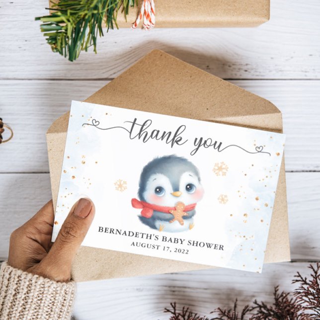 Tack för ditt kort, jultomten Penguin Baby Shower (Skapare uppladdad)