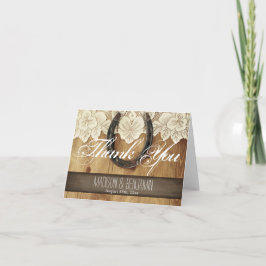 Tack för ditt kort, land Horseshoe Snöre Bröllop Kort