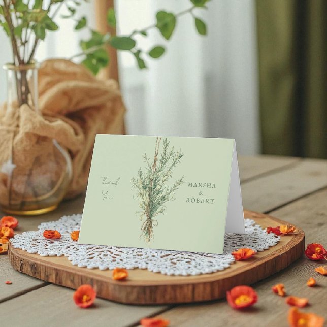 Tack för ditt kort, Land Rosemary Bröllop Kort (Skapare uppladdad)