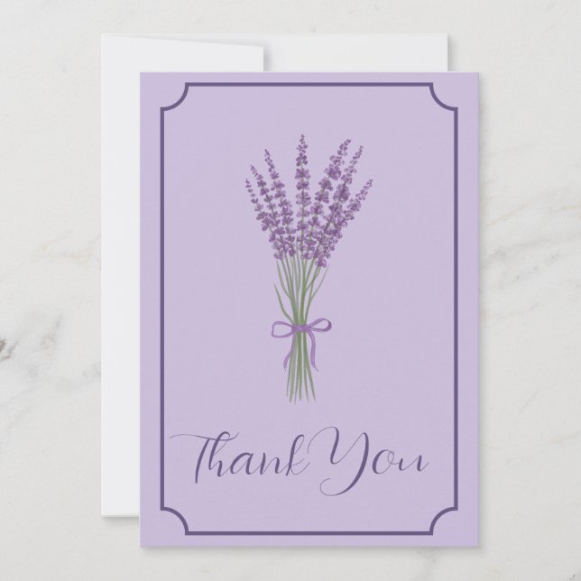 Tack för ditt kort Lavender Bröllop (Framsida)