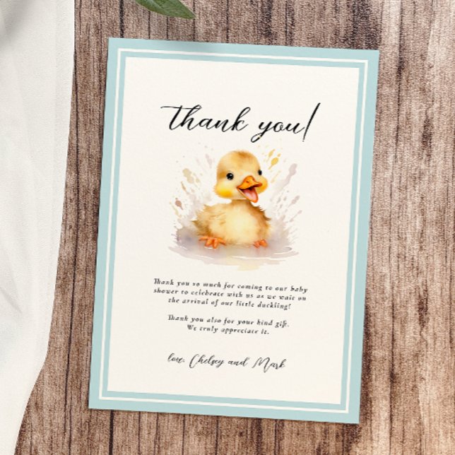 Tack för ditt kort, lilla Anka Baby Shower (Skapare uppladdad)