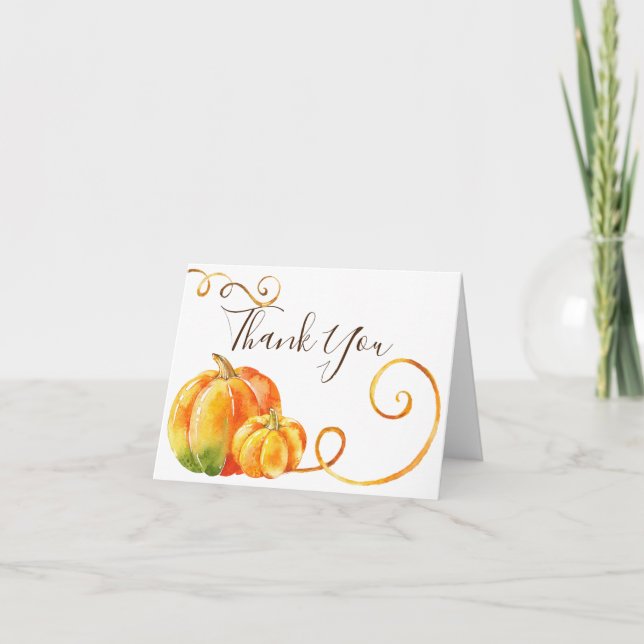 Tack för ditt kort, lilla Pumpkin Baby Shower Kort (Framsida)