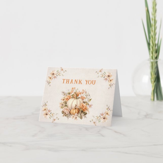 Tack för ditt kort, lilla Pumpkin Boho Baby Shower (Framsida)