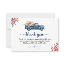 Tack för ditt kort, lilla Pumpkin Boy Shower