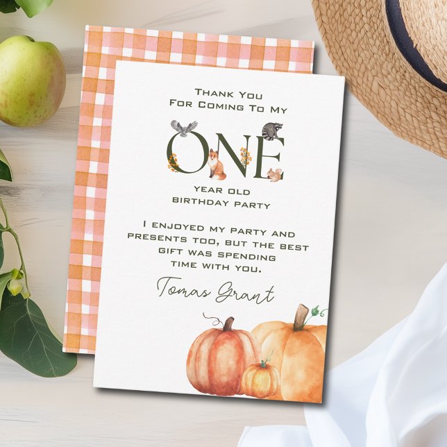 Tack för ditt kort, lilla Pumpkin First Birday (Little Pumpkin First Birthday Thank You Card
)