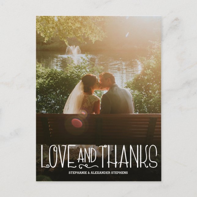Tack för ditt kort Lodrät Kärlek och Tack Bröllop (Framsida)