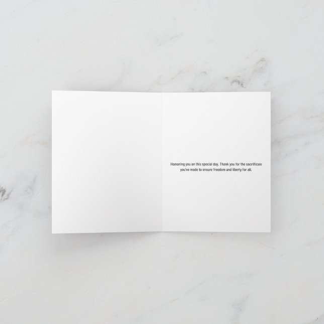 Tack för ditt kort, lycklig Veterans Day Kort (Inuti)