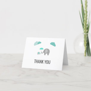 Tack för ditt kort, Mamma Elephant med moln Kort
