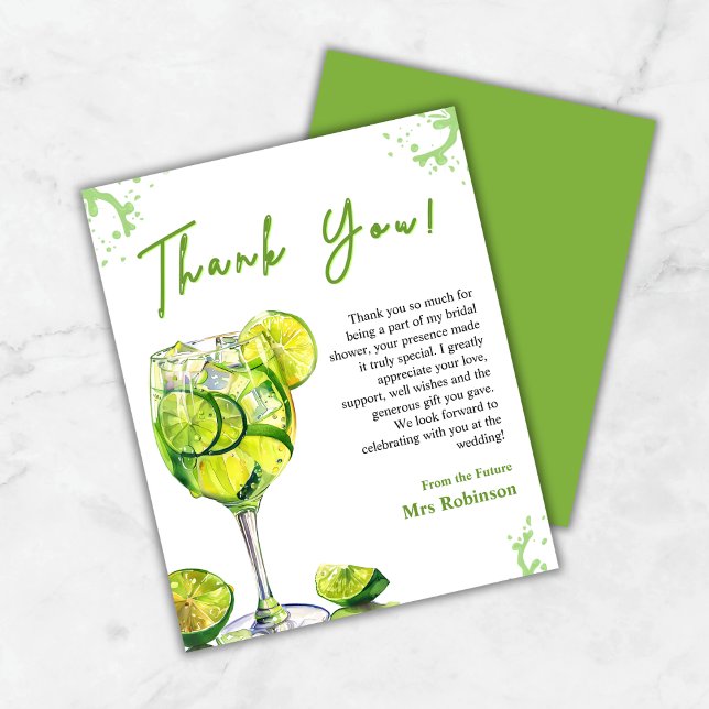 Tack för ditt kort - Margs & Matrimony Möhippa (Budget Margs & Matrimony Cocktail Bridal Shower Thank You Card   )