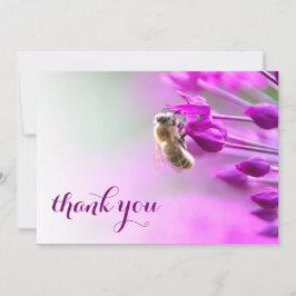 Tack för ditt kort med blomma och bin