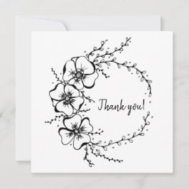 Tack för ditt kort med blommigt andedräkt, hand pl