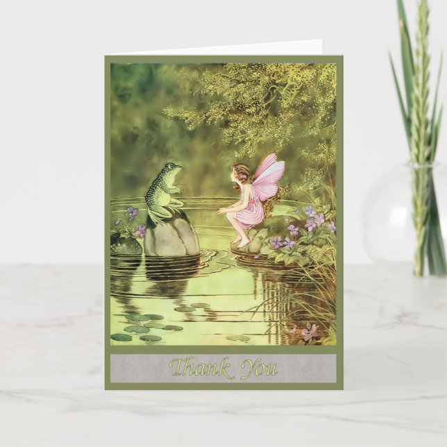Tack för ditt kort med Fairy och Frog (Framsida)