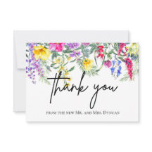 Tack för ditt kort med färgstarka skript för Rusti