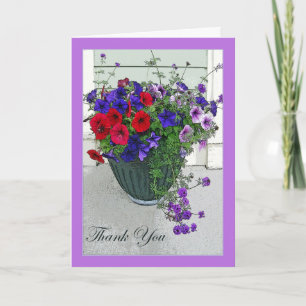 Tack för ditt kort med Flower Arrangemang, Petunia