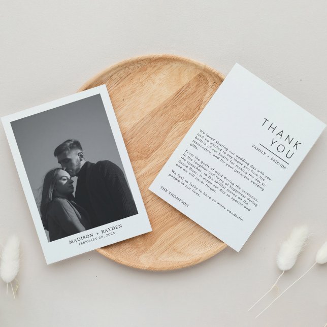 Tack för ditt kort med foto, enkelt Bröllop (Skapare uppladdad)