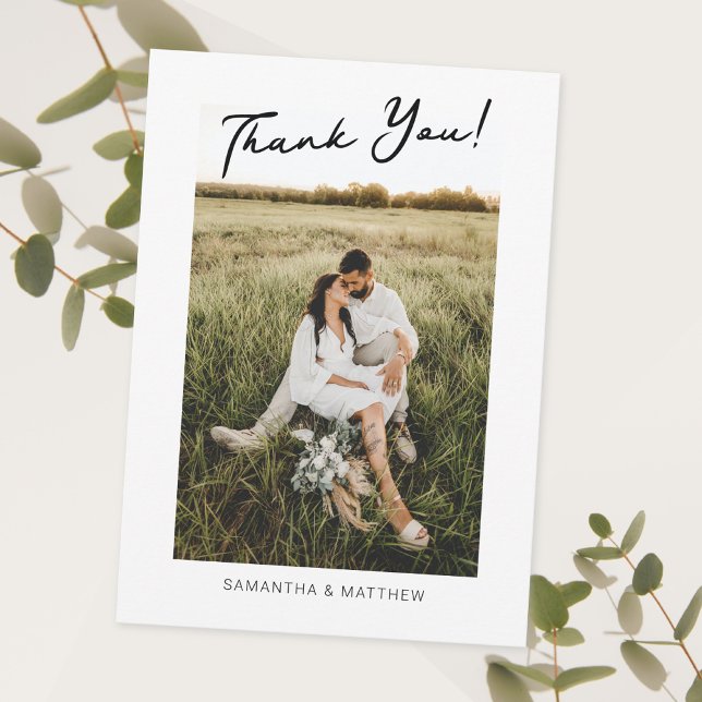 Tack för ditt kort med foto i förlovningsfesten (Wedding Thank You Card with Photo)