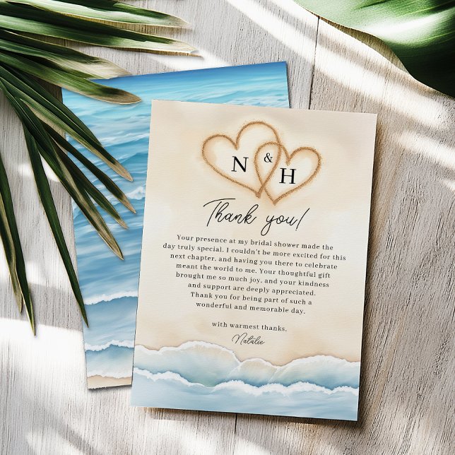 Tack för ditt kort med Ocean Vågar (Beach Wedding Thank You Card)