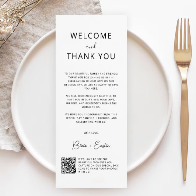 Tack för ditt kort med QR-kod, bröllop. (Wedding Thank You Card with Qr Code,)