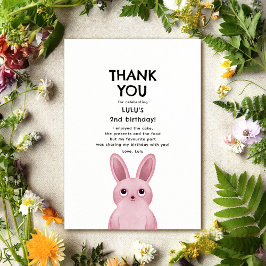 Tack för ditt kort med rosa bunny