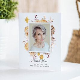 Tack för ditt kort - Minnesfototack - vackra blomm