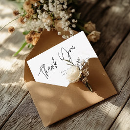 Tack för ditt kort - Modern enkel vit Möhippa