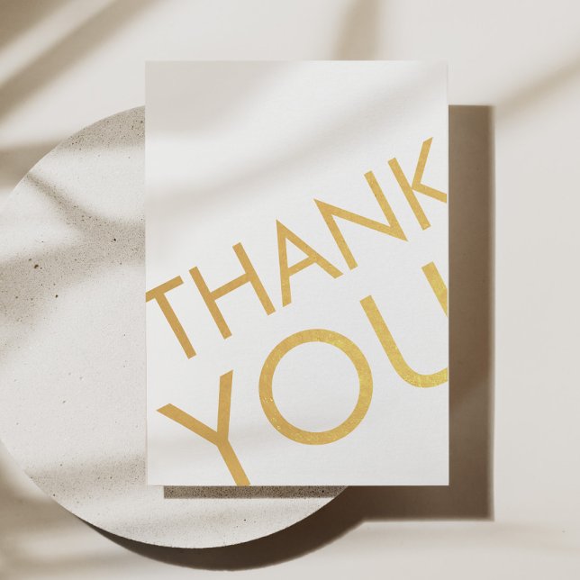Tack för ditt kort Modern Minimalist Foil Metallic (Minimalist Thank You Card Foil Metallic)