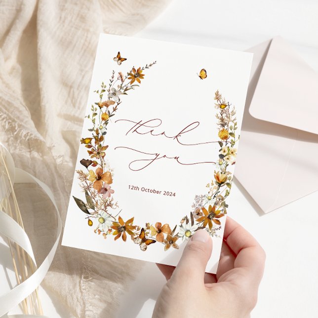 Tack för ditt kort, Möhippan Rustic Wildblomma (Skapare uppladdad)