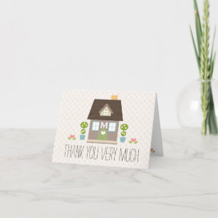 Tack för ditt kort, monogrammad House Warming Kort