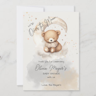 Tack för ditt kort över Måne Bear Baby Shower