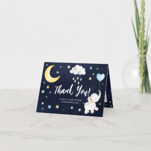 Tack för ditt kort över Måne elefant Baby Shower