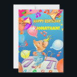 Tack för ditt kort, personlig Boys Birthday<br><div class="desc">Idag är din födelsedag,  så hoppa inte ett slag.</div>