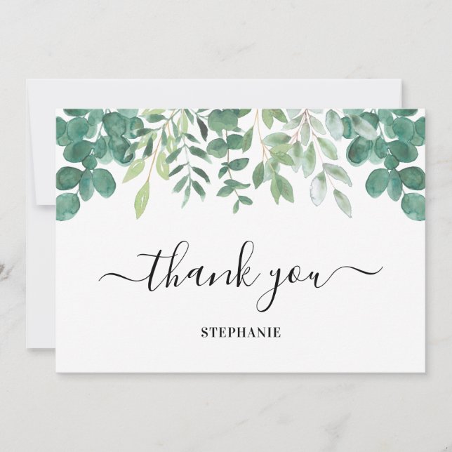 Tack för ditt kort, personlig Eucalyptus Greenery (Framsida)