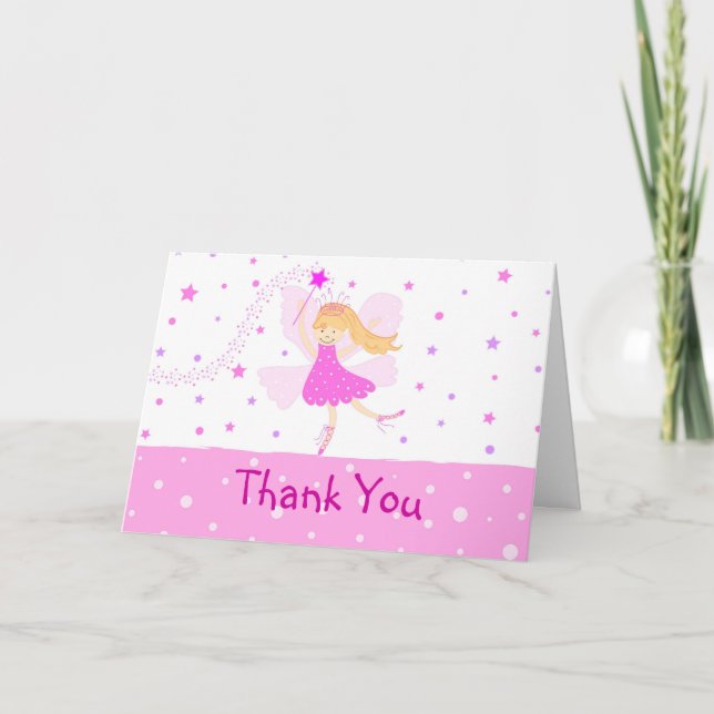 Tack för ditt kort, rosa Ballerina Kort (Framsida)