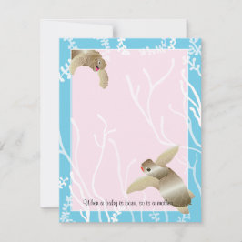 Tack för ditt kort, Rosa/blå sköldpadda Kort