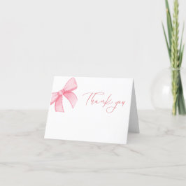 Tack för ditt kort - Rosa Bow Baby Shower