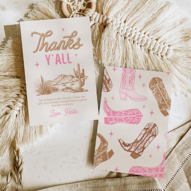 Tack för ditt kort, rosa Cowgirl Kort (Skapare uppladdad)