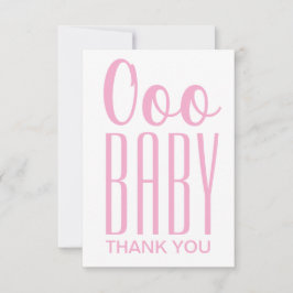 Tack för ditt kort: Rosa OOO Baby Tack Kort