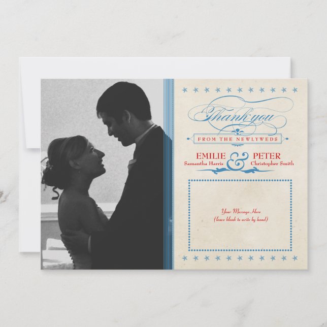 Tack för ditt kort - rött, vitt och blått foto (Framsida)