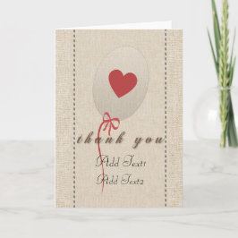Tack för ditt kort, Rustic Red Heart Balloon Kort