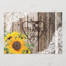 Tack för ditt kort, Rustic Sunblommor