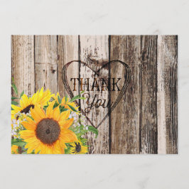 Tack för ditt kort, Rustic Sunblommor Kort
