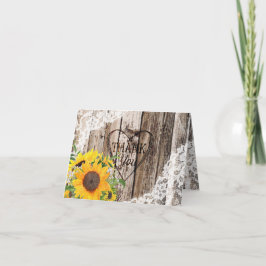 Tack för ditt kort, Rustic Sunblommor Kort