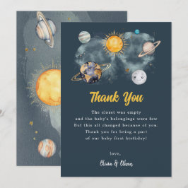 Tack för ditt kort, rymden Planet Galaxy Birthday