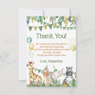 Tack för ditt kort, Safari Baby Shower Kort