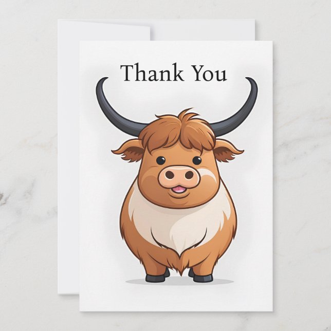 Tack för ditt kort Scottish Highland Cow (Framsida)