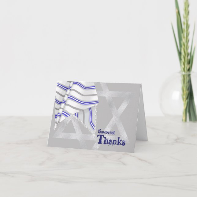 Tack för ditt kort Silver & Blue Pub Mitzvah (Framsida)