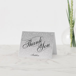 Tack för ditt kort Silver Ombre Glitter