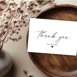 Tack för ditt kort, Svartvit hjärta Bröllop, elega Kort