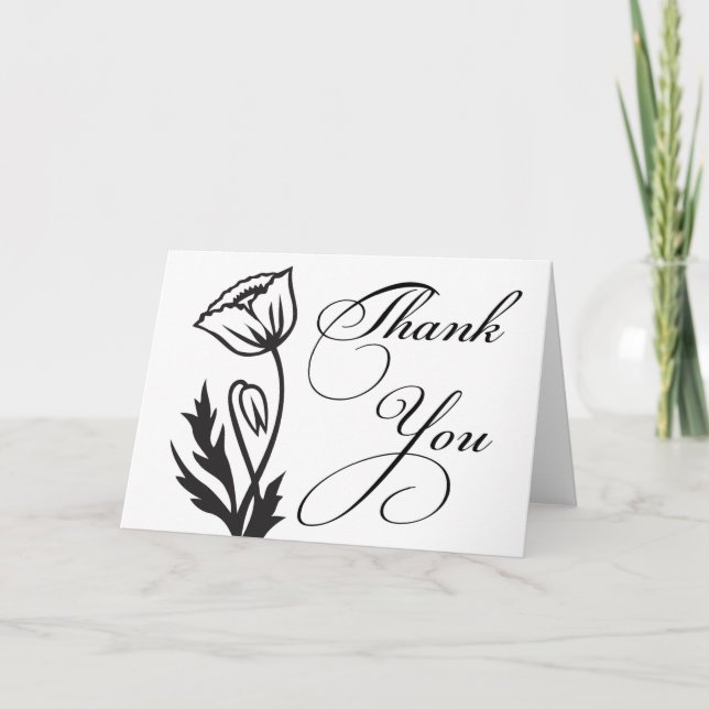 Tack för ditt kort - svartvitt (Framsida)