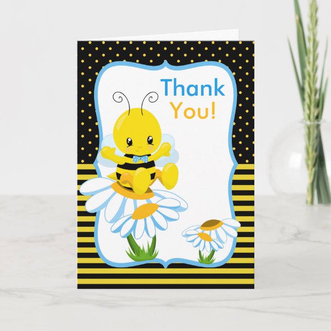 Tack för ditt kort, Sweet Baby Bee Boy Kort (Framsida)